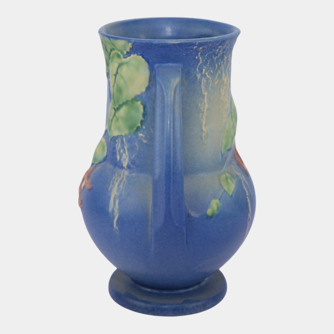 Roseville Fuchsia Blue 1938 Vintage Art Pottery Ceramic Flower Vase 898-8