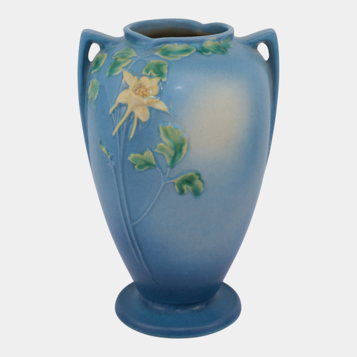 Roseville Columbine Blue 1941 Mid Century Modern Art Pottery Ceramic Vase 23-10