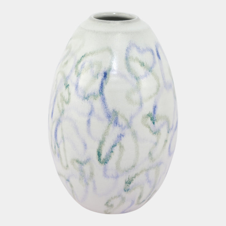 Door Studio 2010 Atomic Pottery Abstract Design Art Deco White Vase