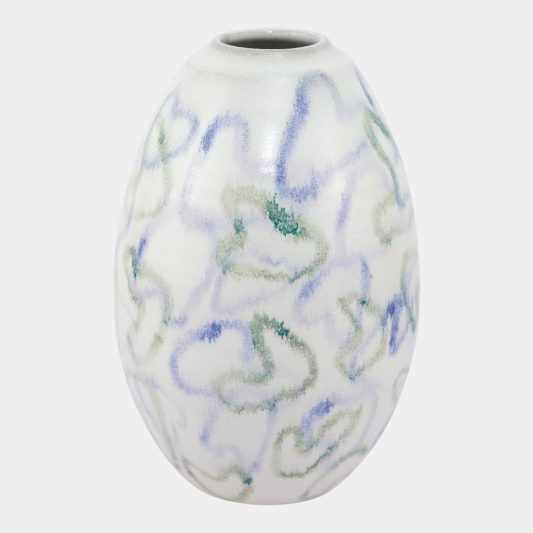 Door Studio 2010 Atomic Pottery Abstract Design Art Deco White Vase