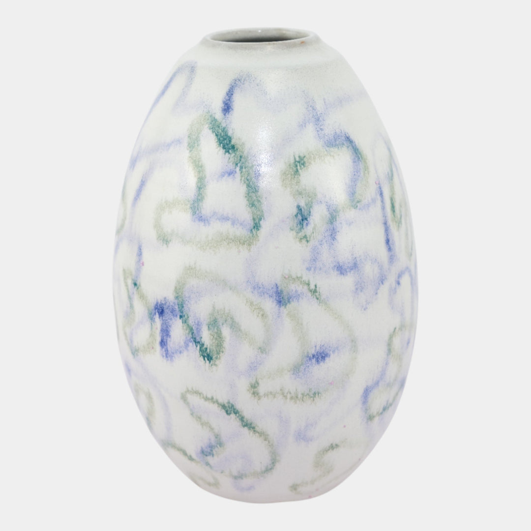 Door Studio 2010 Atomic Pottery Abstract Design Art Deco White Vase