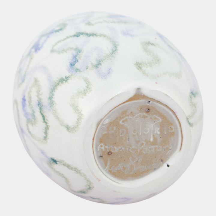 Door Studio 2010 Atomic Pottery Abstract Design Art Deco White Vase