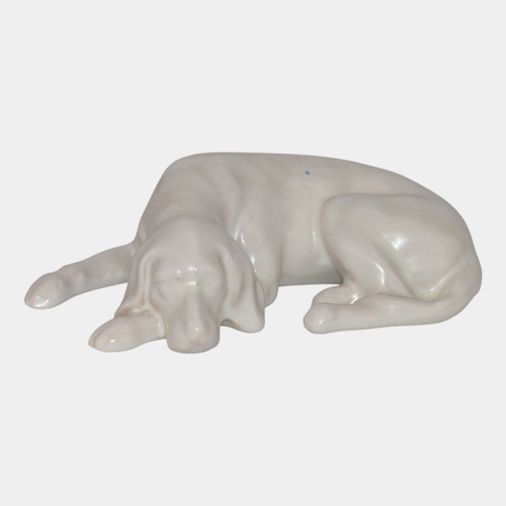 Roseville Ivory II 1933 Vintage Art Pottery Ceramic Dog Statue Figurine - Just Art Pottery