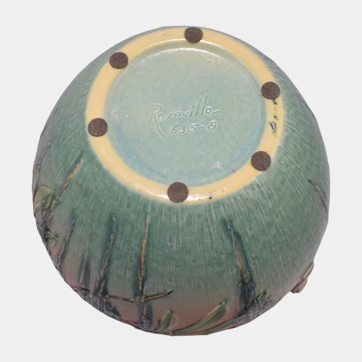 Roseville Moss Pink 1936 Vintage Art Pottery Jardiniere And Pedestal 635-8