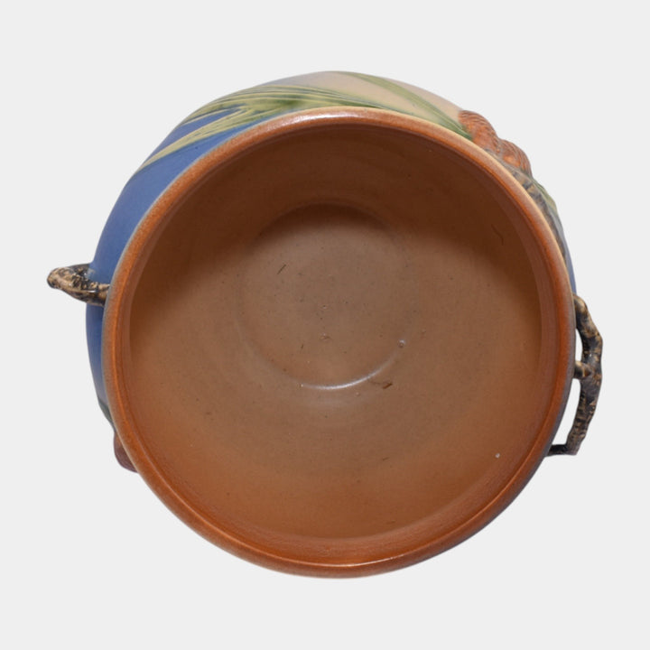 Roseville Pine Cone Blue 1936 Vintage Art Pottery Jardiniere and Pedestal 632-8