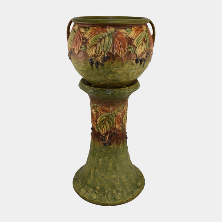 Roseville Blackberry 1932 Vintage Art Pottery Ceramic Jardiniere Pedestal 623-9