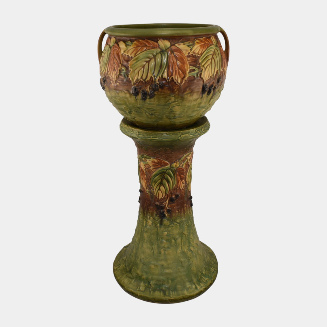 Roseville Blackberry 1932 Vintage Art Pottery Ceramic Jardiniere Pedestal 623-9