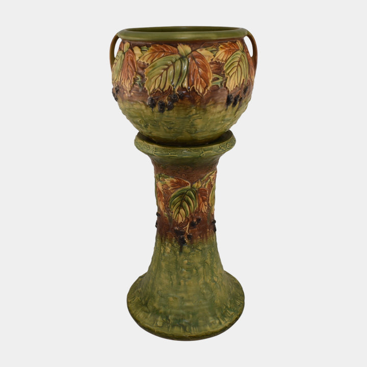 Roseville Blackberry 1932 Vintage Art Pottery Ceramic Jardiniere Pedestal 623-9