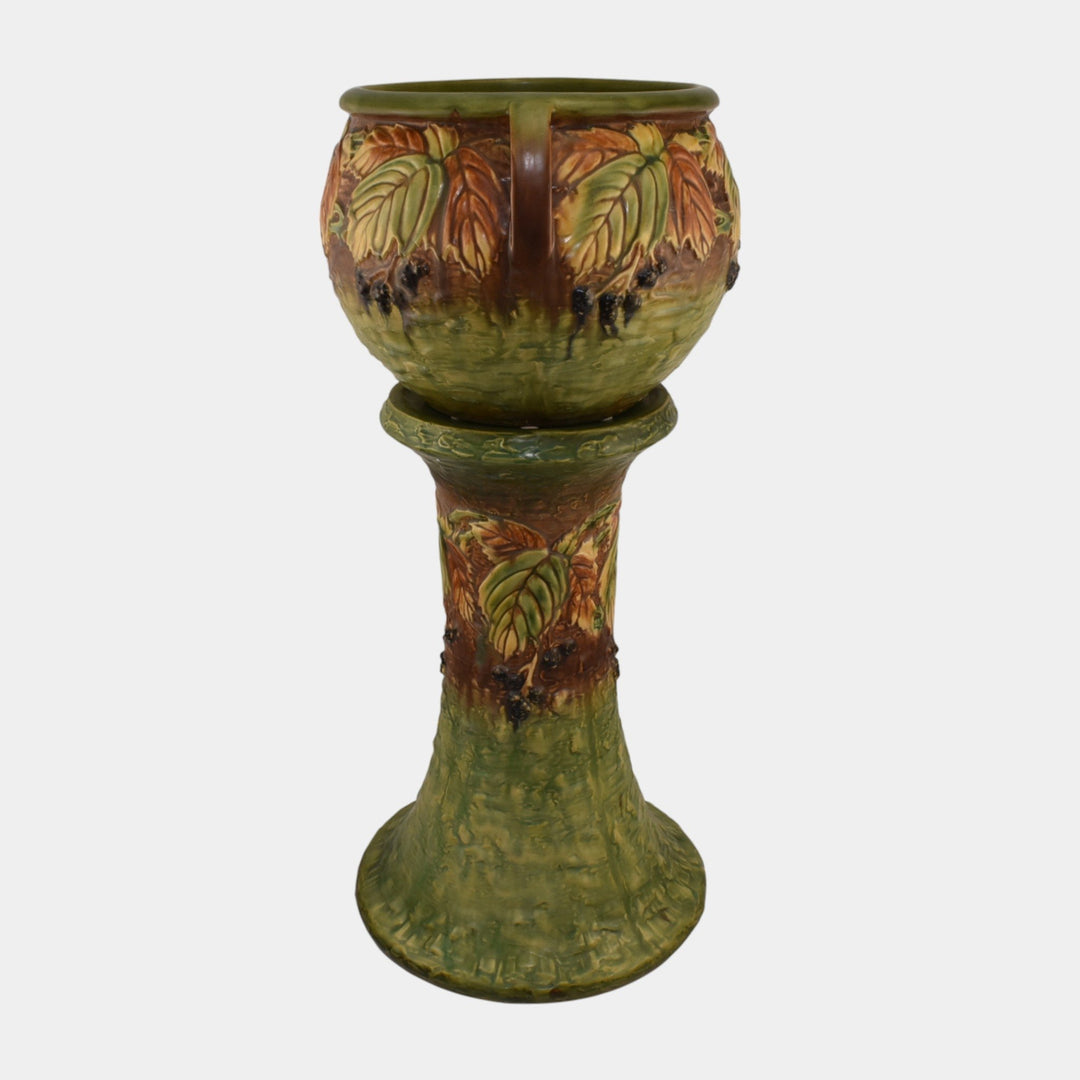 Roseville Blackberry 1932 Vintage Art Pottery Ceramic Jardiniere Pedestal 623-9