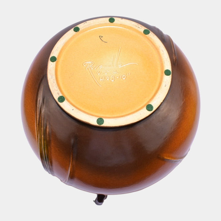 Roseville Pine Cone Brown 1953 Vintage Art Pottery Jardiniere Pedestal 403-10