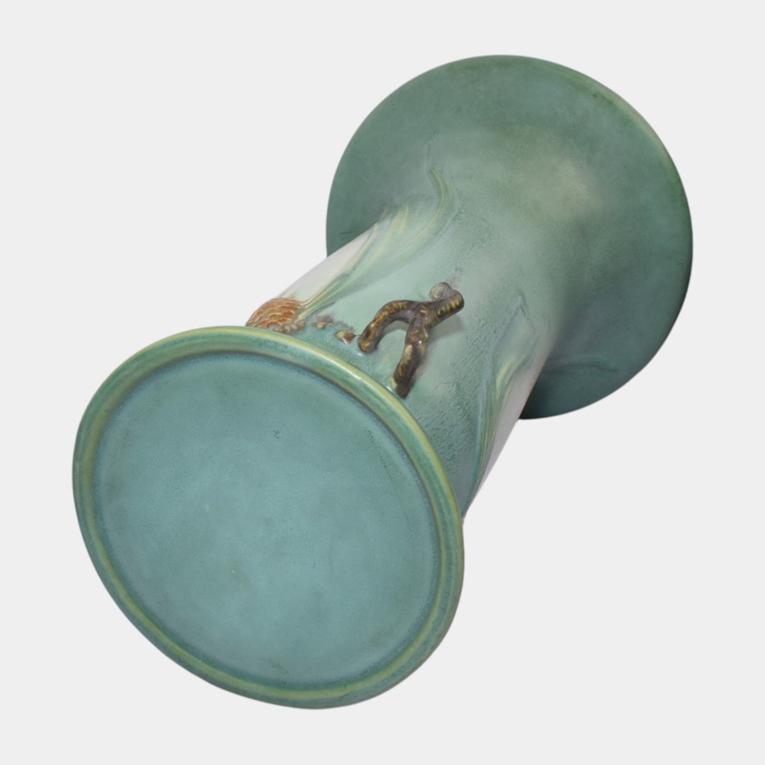 Roseville Pine Cone Green 1936 Vintage Pottery Ceramic Jardiniere Pedestal 632-8