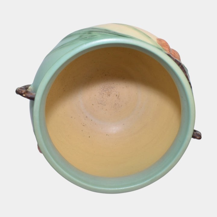 Roseville Pine Cone Green 1953 Art Pottery Ceramic Jardiniere And Pedestal 402-8