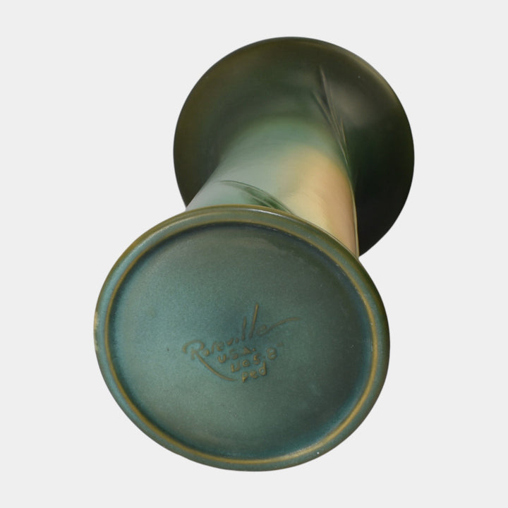 Roseville Pine Cone Green 1953 Art Pottery Ceramic Jardiniere And Pedestal 402-8