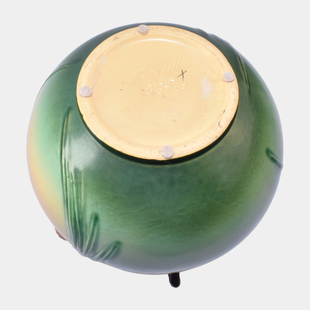 Roseville Pine Cone Green 1953 Art Pottery Ceramic Jardiniere And Pedestal 402-8