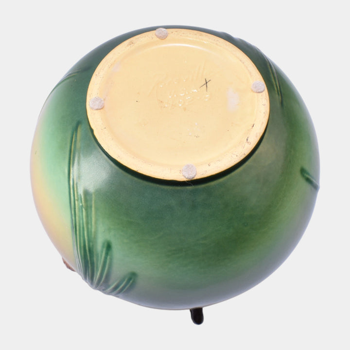 Roseville Pine Cone Green 1953 Art Pottery Ceramic Jardiniere And Pedestal 402-8