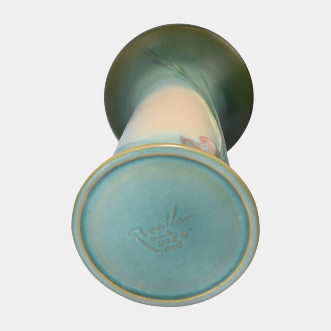 Roseville Pine Cone Green 1953 Art Pottery Ceramic Jardiniere And Pedestal 402-8