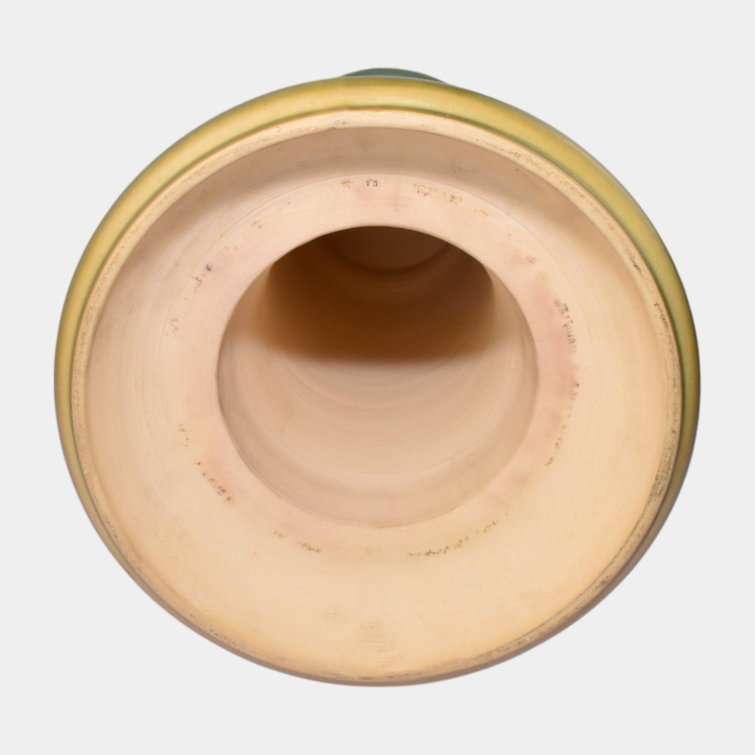 Roseville Pine Cone Green 1953 Art Pottery Ceramic Jardiniere And Pedestal 402-8