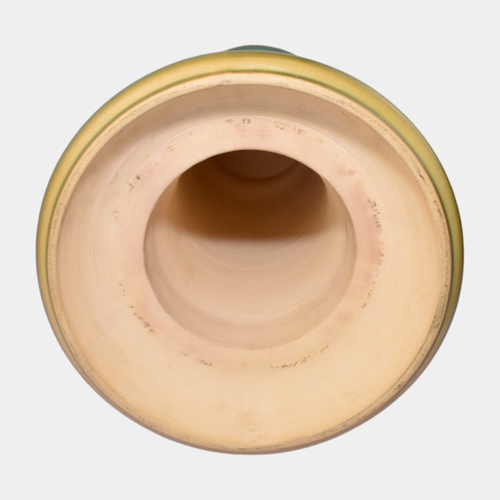 Roseville Pine Cone Green 1953 Art Pottery Ceramic Jardiniere And Pedestal 402-8