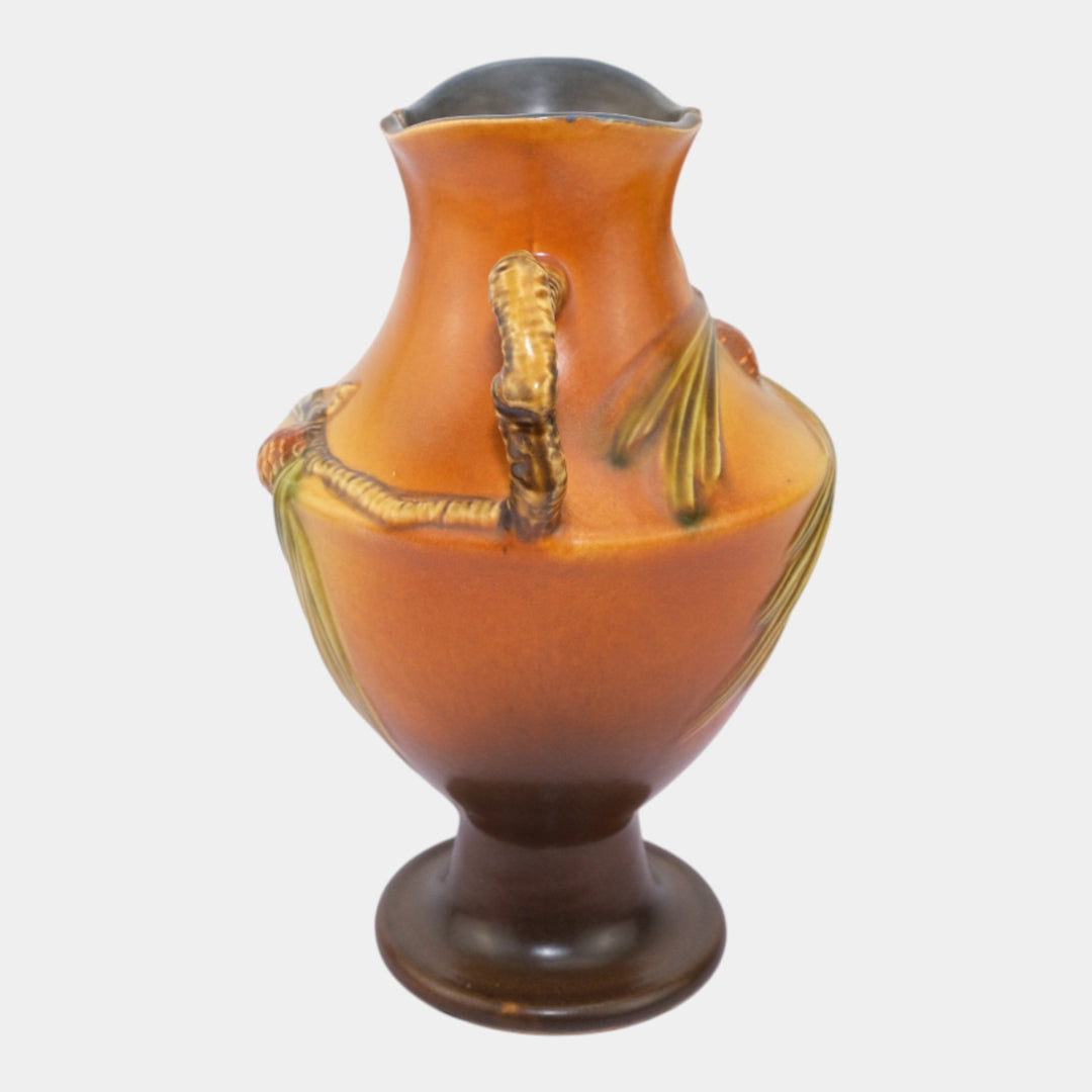 Roseville Pine Cone Brown 1940 Vintage Art Pottery Ceramic Vase 848-10