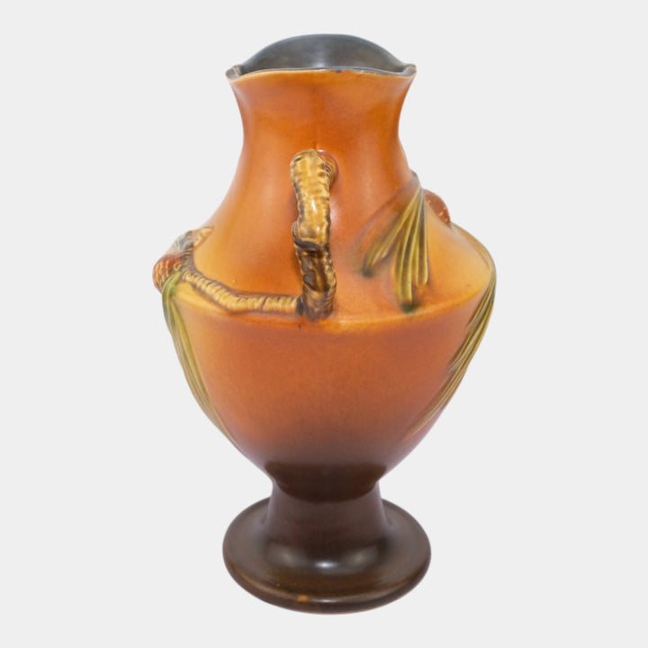 Roseville Pine Cone Brown 1940 Vintage Art Pottery Ceramic Vase 848-10