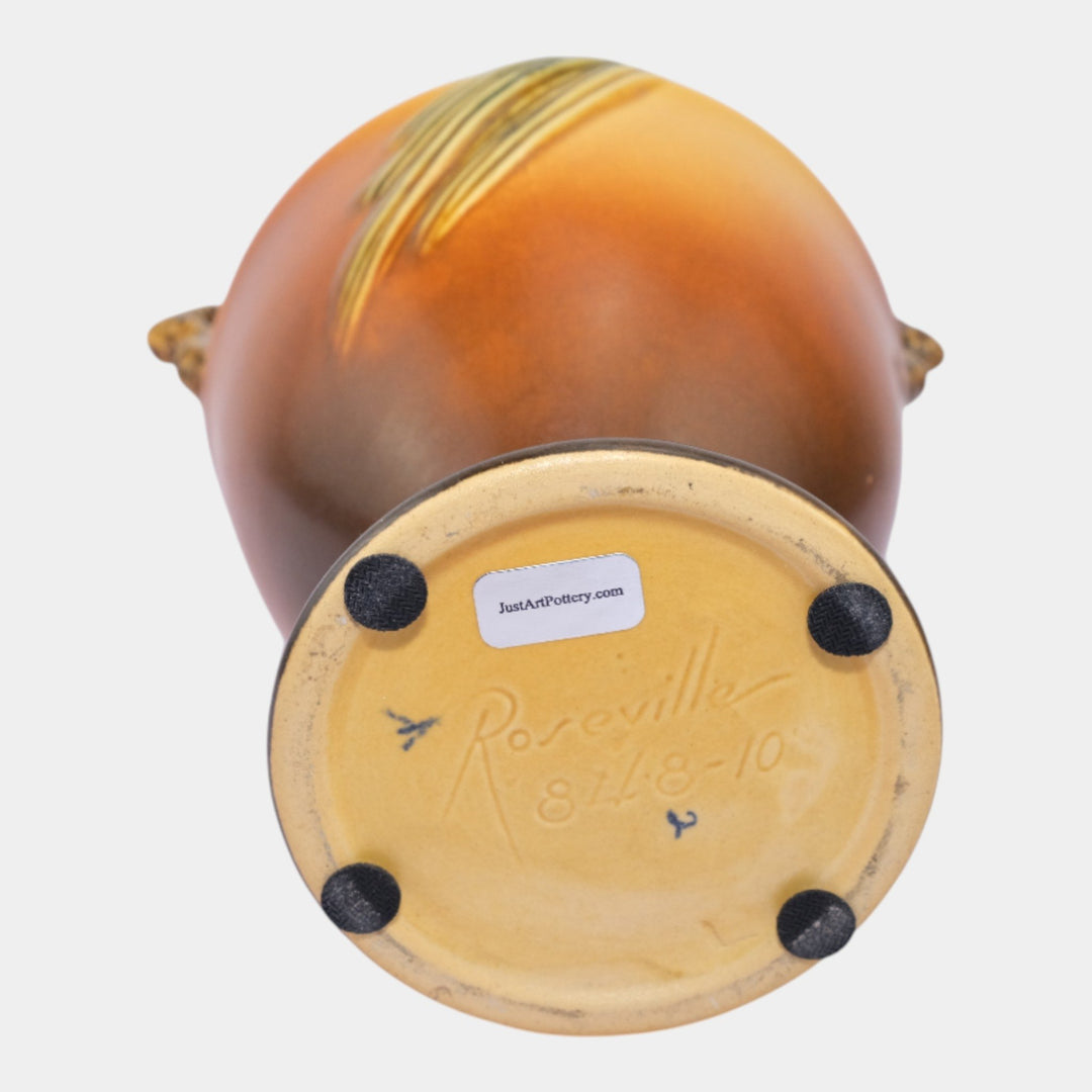 Roseville Pine Cone Brown 1940 Vintage Art Pottery Ceramic Vase 848-10