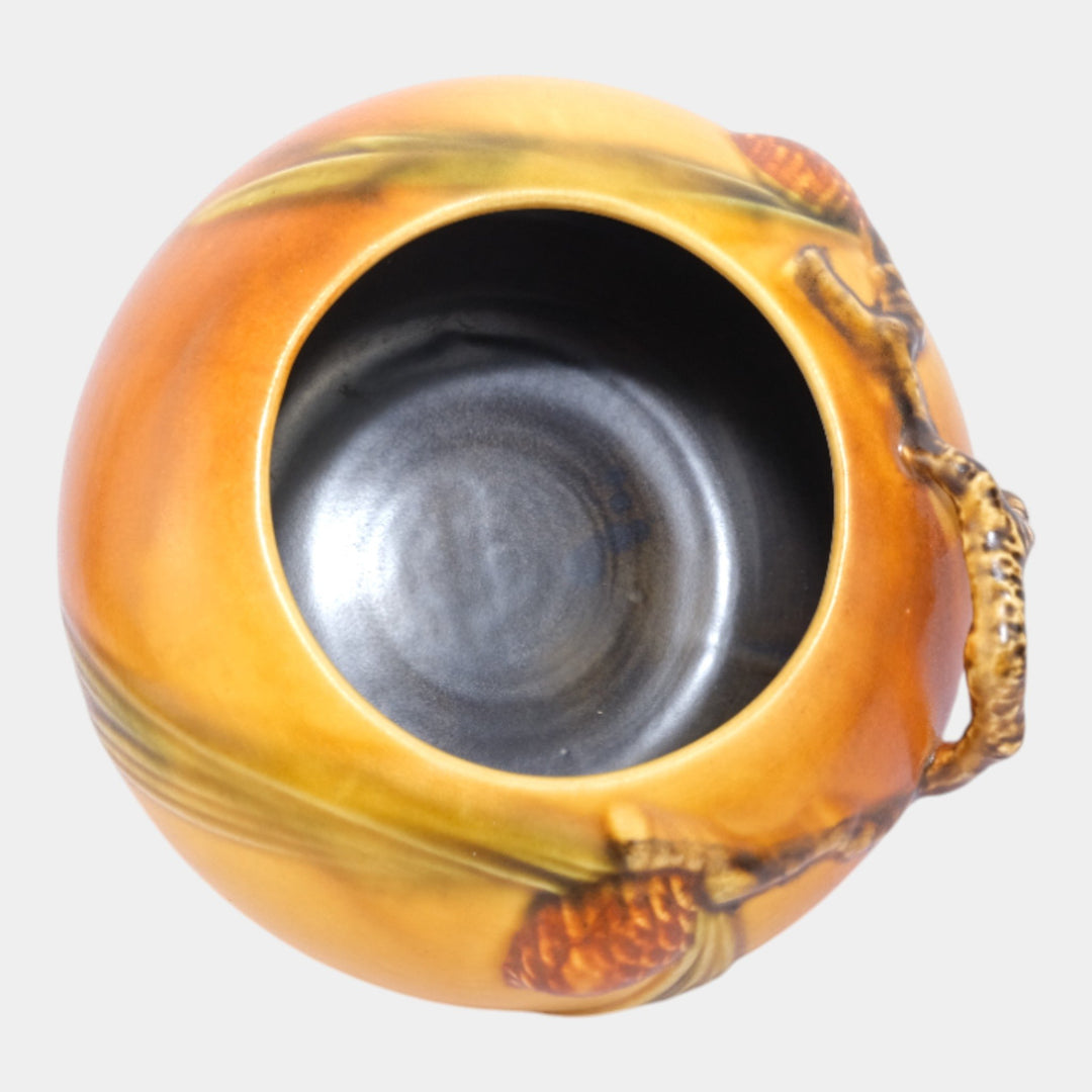 Roseville Pine Cone Brown 1936 Vintage Art Pottery Bowl 278-4