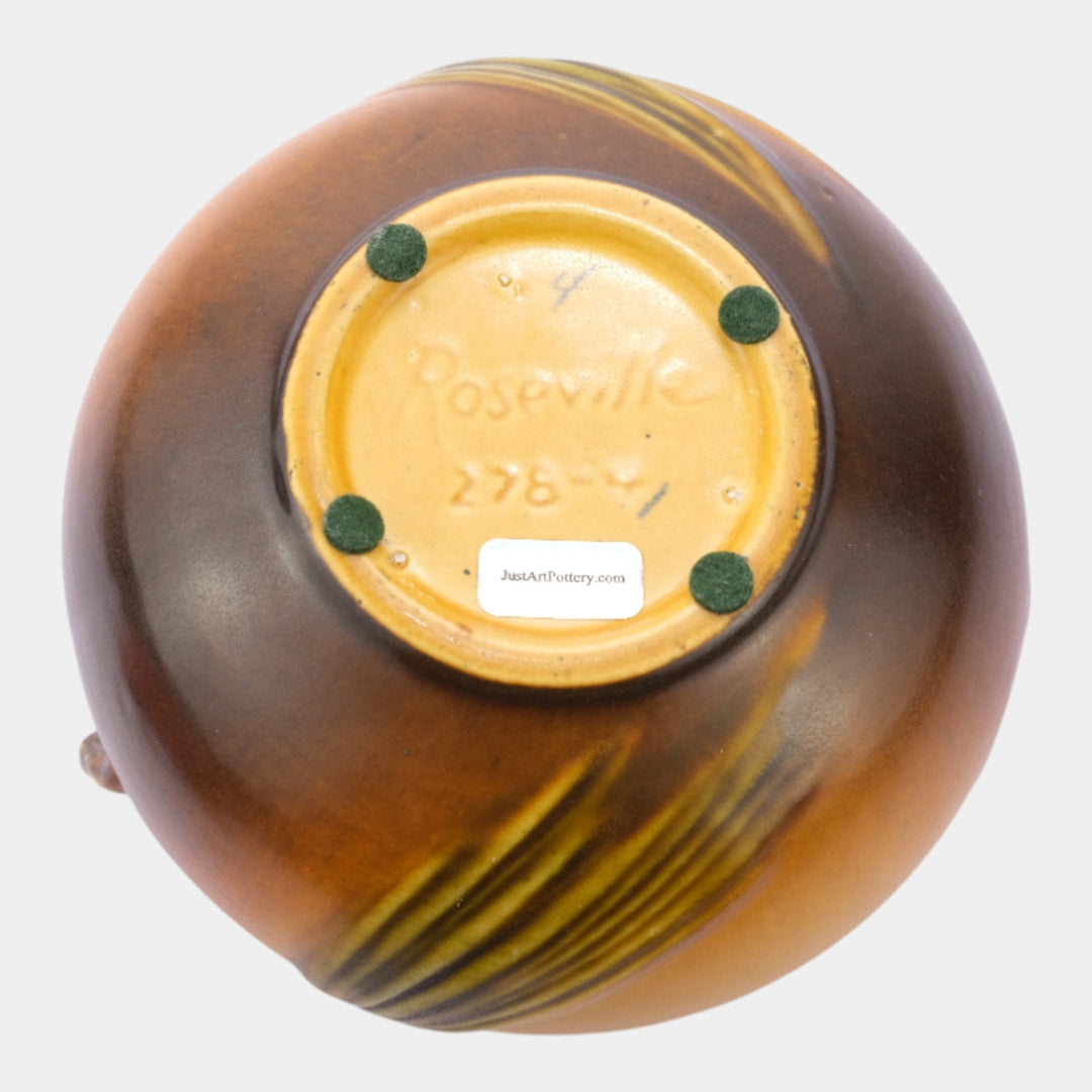 Roseville Pine Cone Brown 1936 Vintage Art Pottery Bowl 278-4