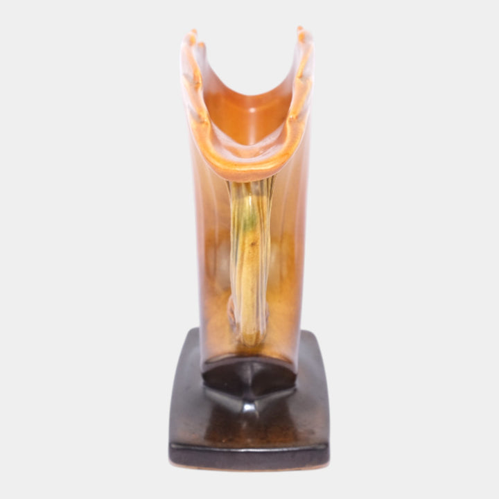 Roseville Pine Cone Brown 1953 Mid Century Modern Art Pottery Flower Vase 472-6