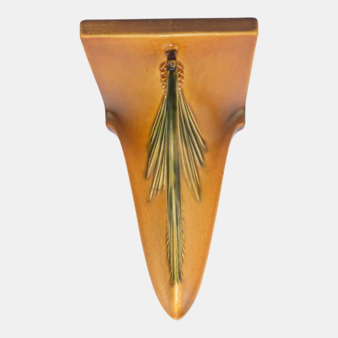 Roseville Pine Cone Brown 1936 Vintage Art Deco Pottery Ceramic Wall Shelf 1