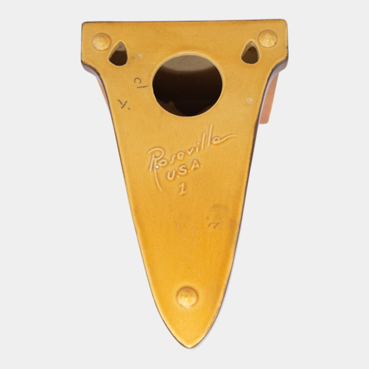 Roseville Pine Cone Brown 1936 Vintage Art Deco Pottery Ceramic Wall Shelf 1