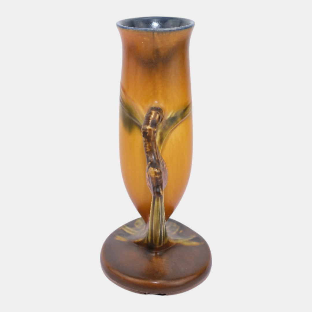 Roseville Pine Cone Brown 1935 Vintage Art Pottery Ceramic Bud Vase 112-7