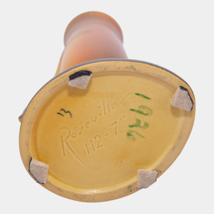 Roseville Pine Cone Brown 1935 Vintage Art Pottery Ceramic Bud Vase 112-7