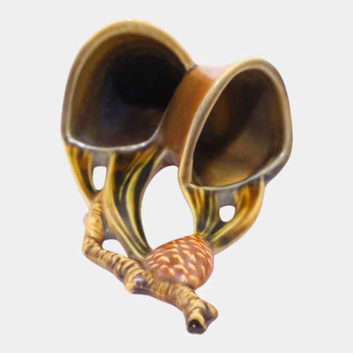 Roseville Pine Cone Brown 1936 Vintage Art Pottery Ceramic Wall Pocket 1273-8