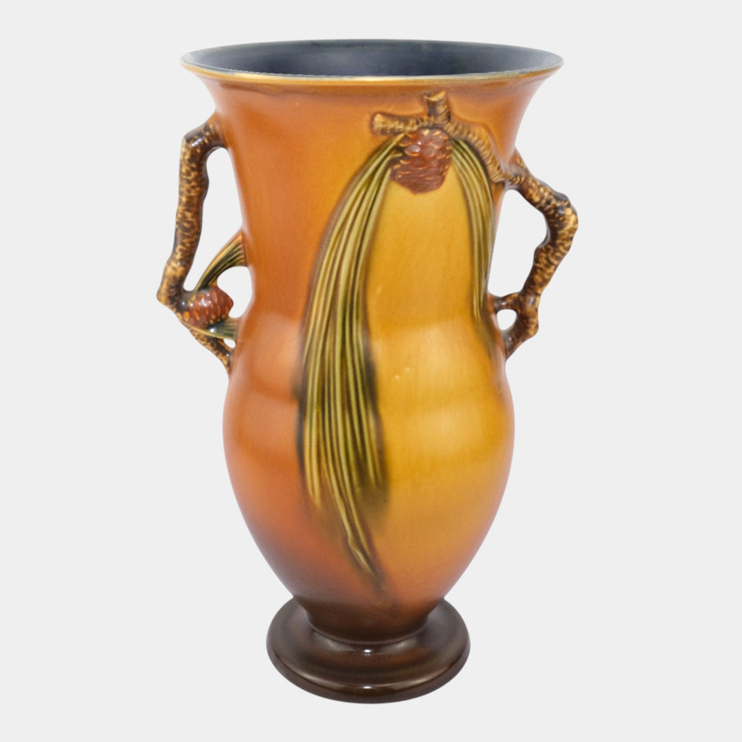 Roseville Pine Cone Brown 1936 Vintage Art Pottery Ceramic Vase 911-12