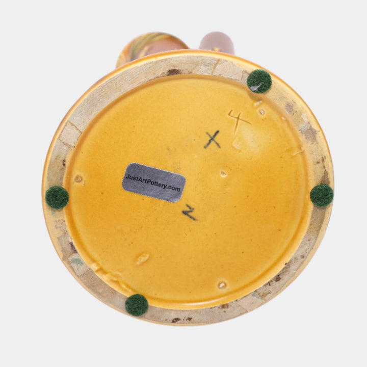 Roseville Pine Cone Brown 1935 Vintage Art Pottery Triple Bud Ceramic Vase 113-8