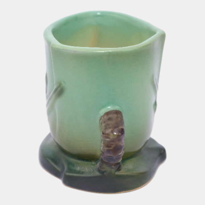 Roseville Pine Cone Green 1940 Vintage Art Pottery Match Stick Holder 498 - Just Art Pottery