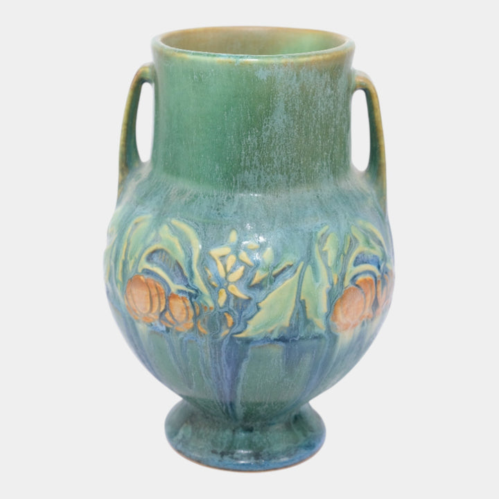 Roseville Baneda Green 1932 Vintage Arts And Crafts Pottery Ceramic Vase 589-6