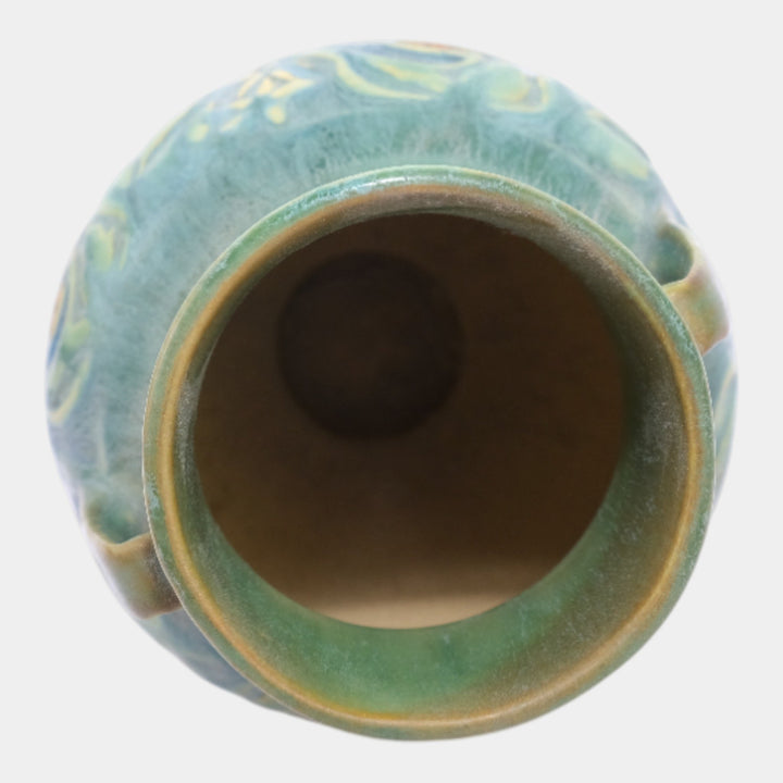 Roseville Baneda Green 1932 Vintage Arts And Crafts Pottery Ceramic Vase 589-6