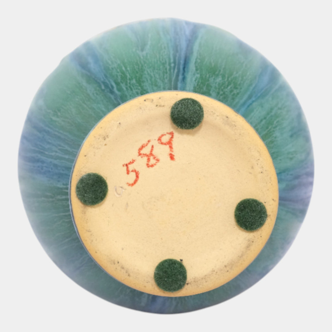 Roseville Baneda Green 1932 Vintage Arts And Crafts Pottery Ceramic Vase 589-6