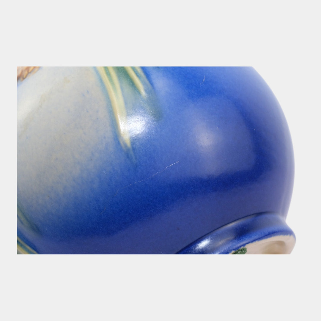 Roseville Pine Cone Blue Vintage Art Pottery Ceramic Pitcher 1321