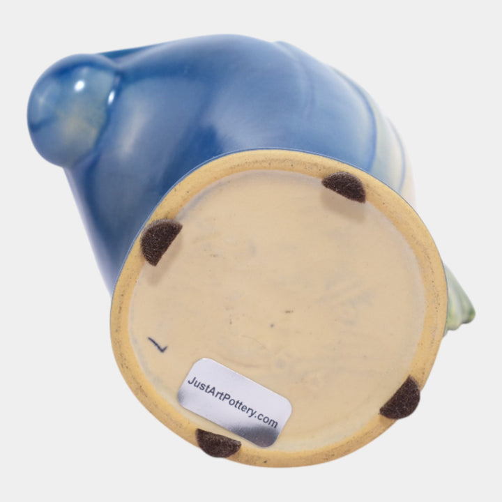 Roseville Pine Cone Blue 1953 Vintage Mid Century Modern Pottery Basket 408-6