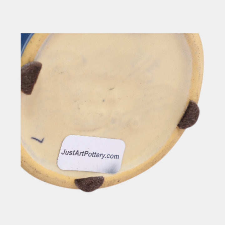 Roseville Pine Cone Blue 1953 Vintage Mid Century Modern Pottery Basket 408-6