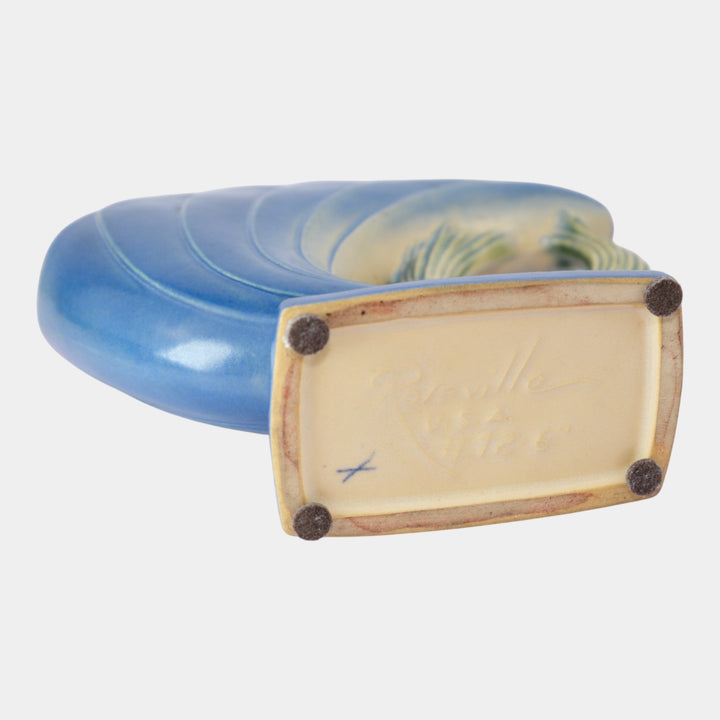 Roseville Pine Cone Blue 1953 Mid Century Modern Art Pottery Flower Vase 472-6