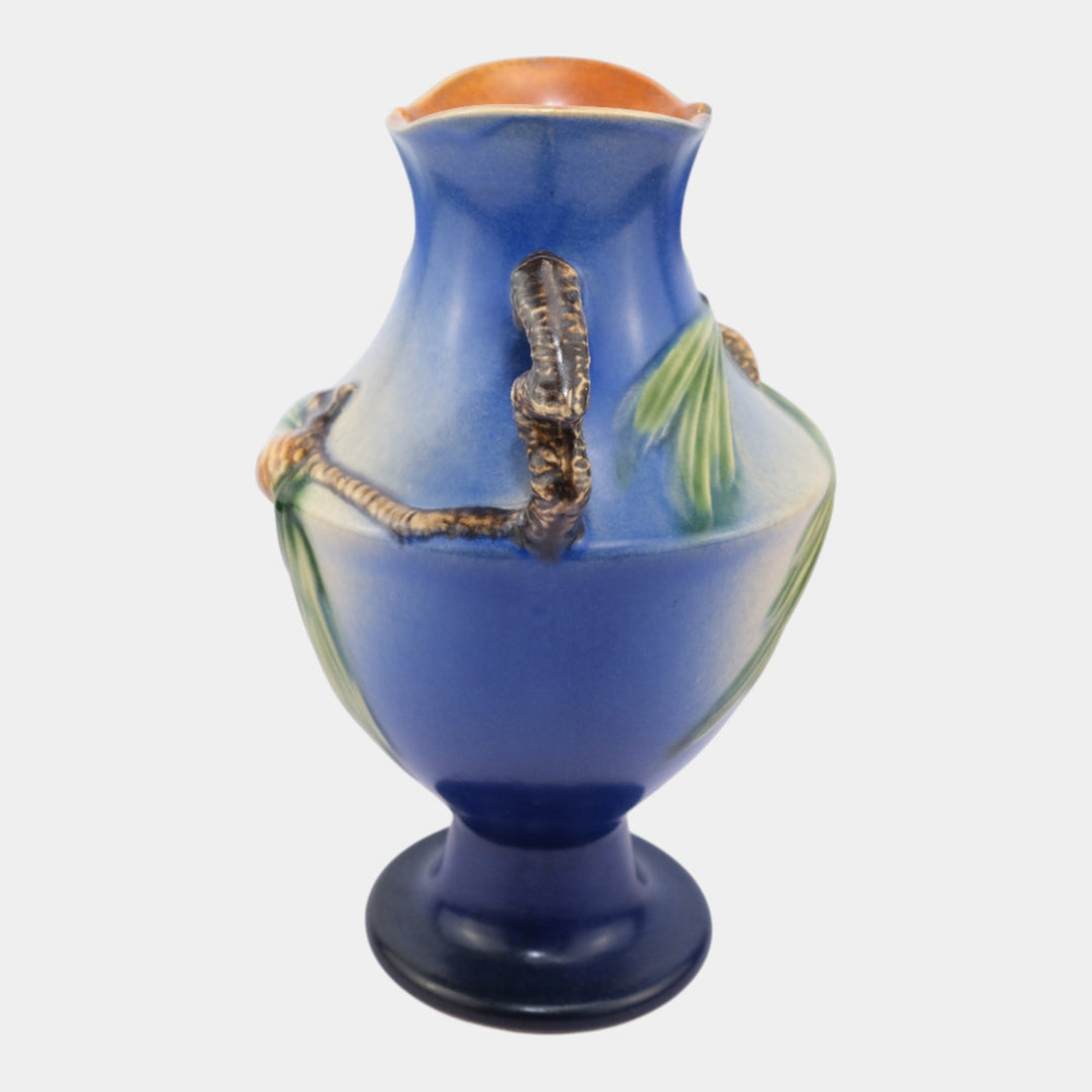 Roseville Pine Cone Blue 1940 Vintage Art Pottery Ceramic Vase 848-10
