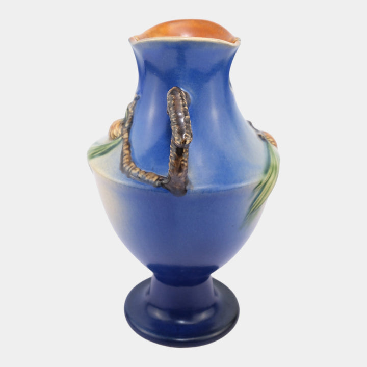 Roseville Pine Cone Blue 1940 Vintage Art Pottery Ceramic Vase 848-10