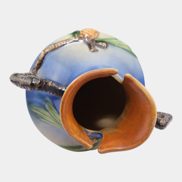 Roseville Pine Cone Blue 1940 Vintage Art Pottery Ceramic Vase 848-10