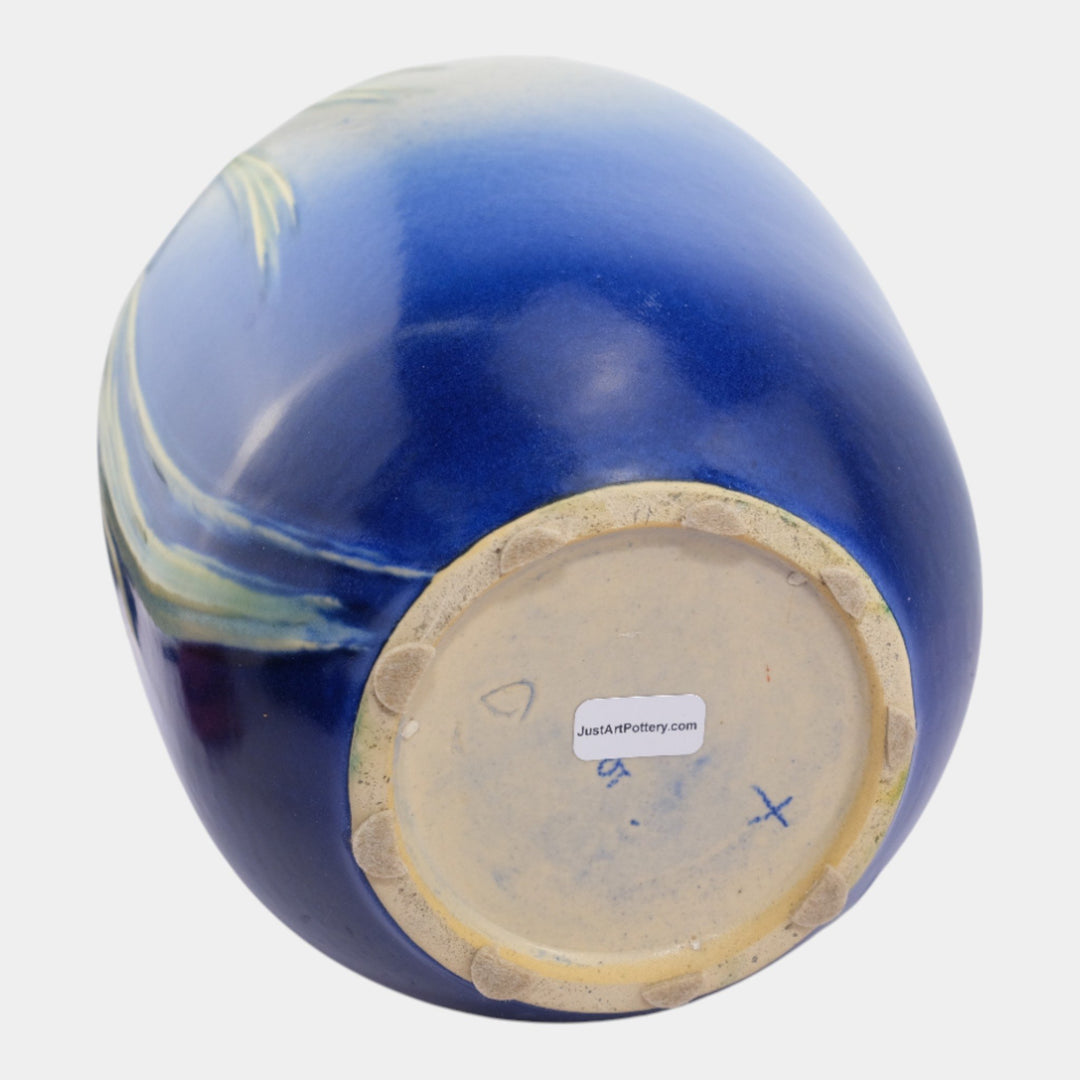 Roseville Pine Cone Blue 1936 Vintage Art Deco Pottery Ceramic Vase 711-10