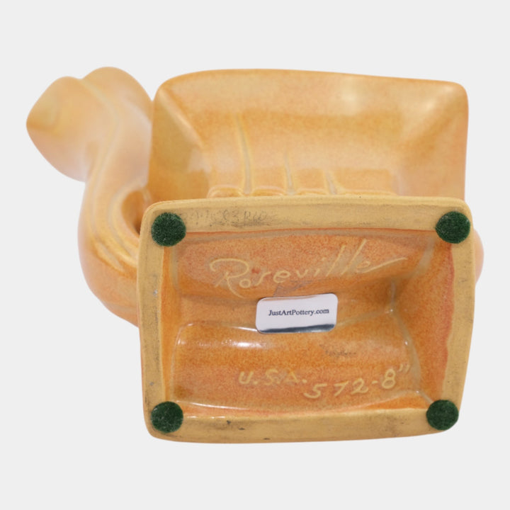 Roseville Capri Orange 1954 Mid Century Modern Pottery Ceramic Planter 572-8