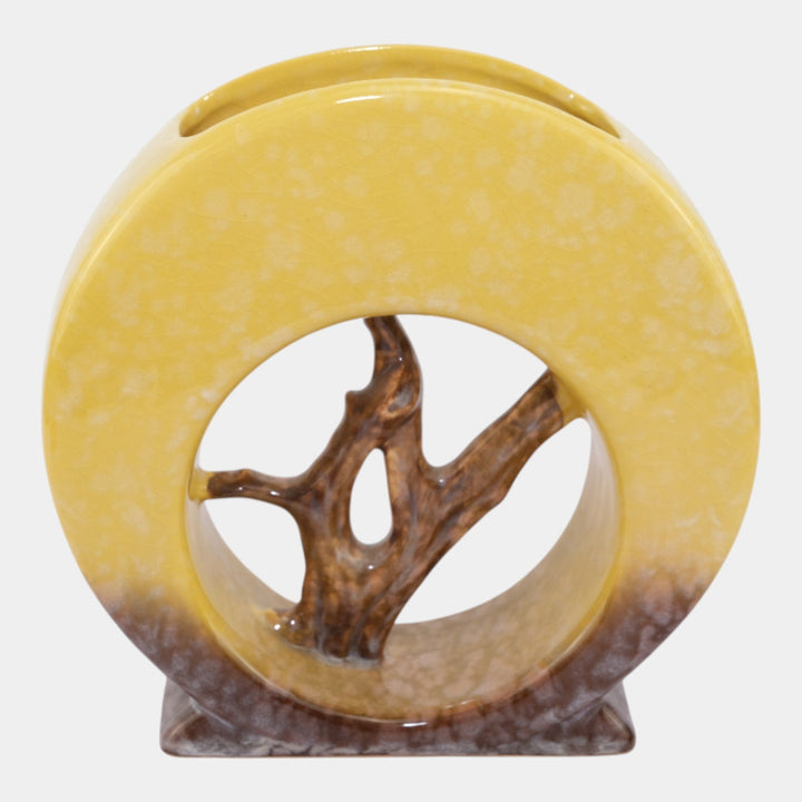 Roseville Artwood Yellow 1951 Mid Century Modern Pottery Planter Vase 1053-8