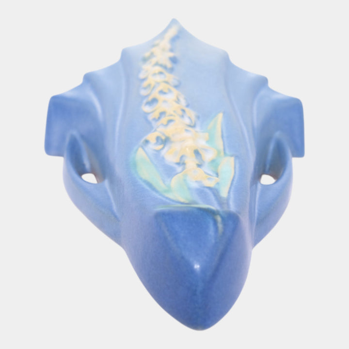 Roseville Foxglove Blue 1942 Vintage Art Pottery Ceramic Wall Pocket 1292-8